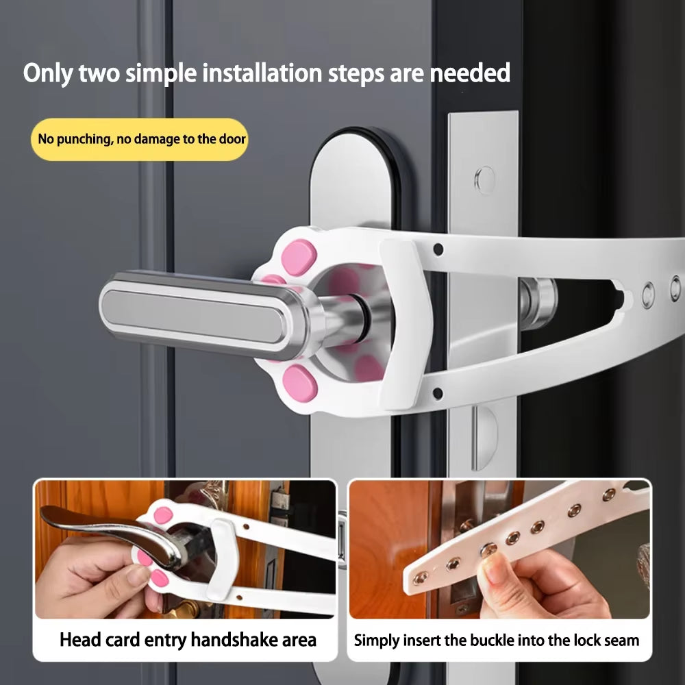 Cat Door Latch Bracket, Adjustable Size to Keep the Door Open, Prevent Dogs from Entering, No Tools Required and No Wall Damage